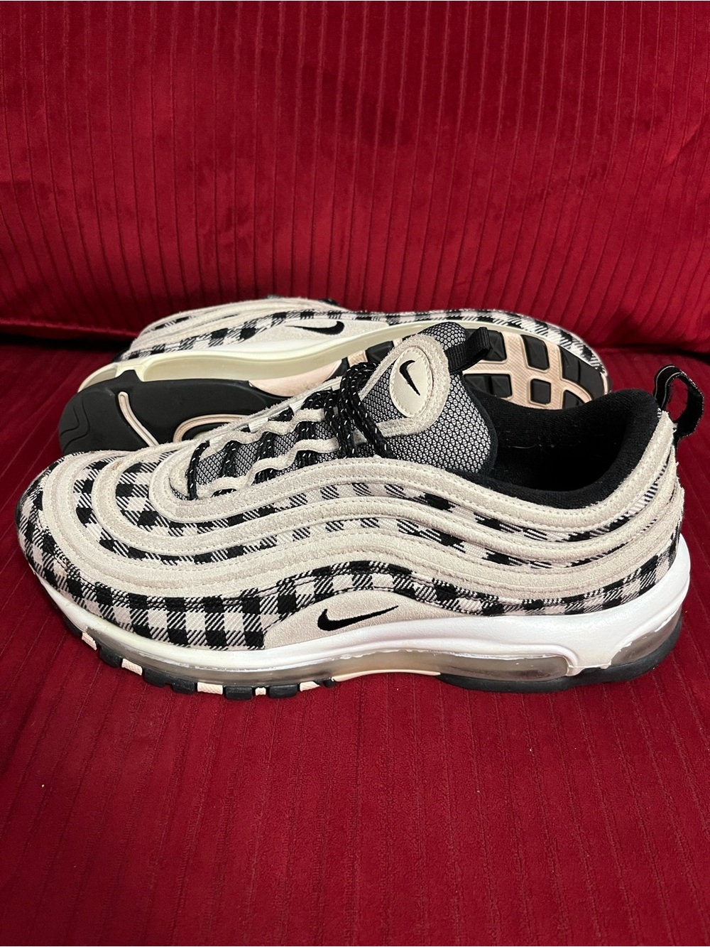 Nike Black & White Plaid Air Max 97 Sneakers